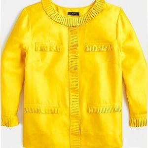 Pleated button-front blouse in silk twill